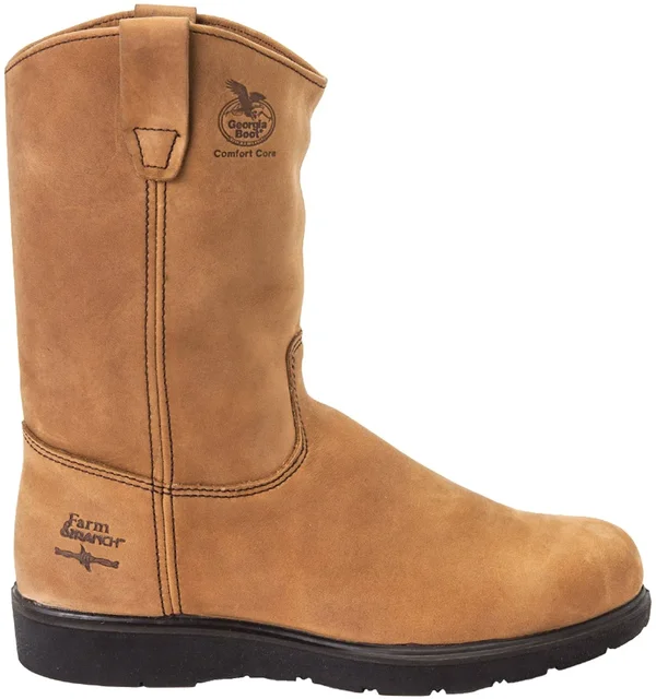 Georgia Boot Men's Farm & Ranch Wellington Comfort Core Work Boots, Mississippi Tan