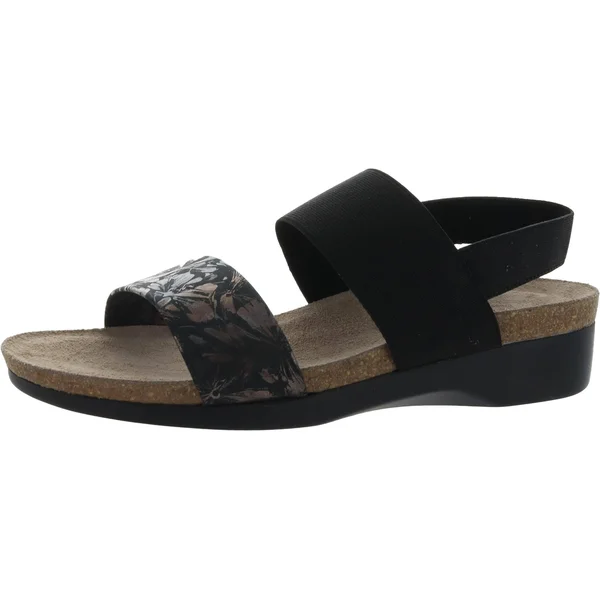 Munro Pisces Womens Molded Insoles Slip on Wedge Sandals - Dark Floral