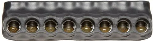 Morris Products 97638 Black Insulated Multi-Cable Connector - Dual Entry 8 Ports 2/0 - 6