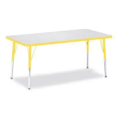 Jonti-Craft Rainbow Accents Rectangular Activity Table - Yellow