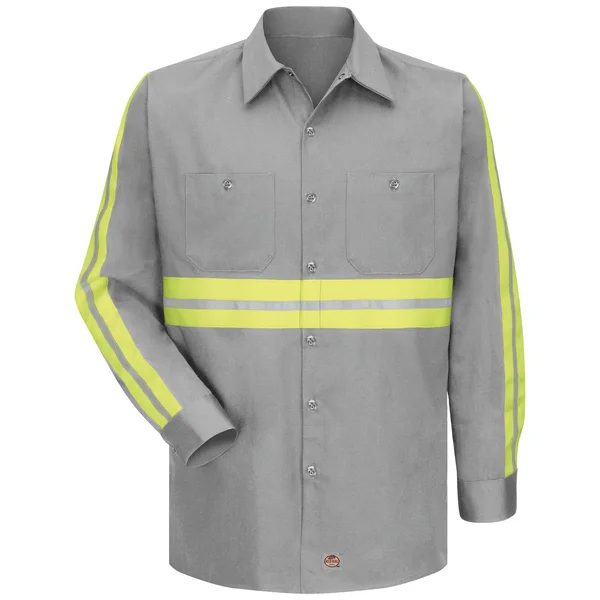 Red Kap Enhanced Visibility Cotton Work Shirt - SC30 - Navy, XXL