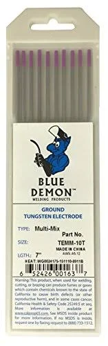 Blue Demon TEMM x 1/8x22 x 7x22 Tungsten Electrode, 3-Pack