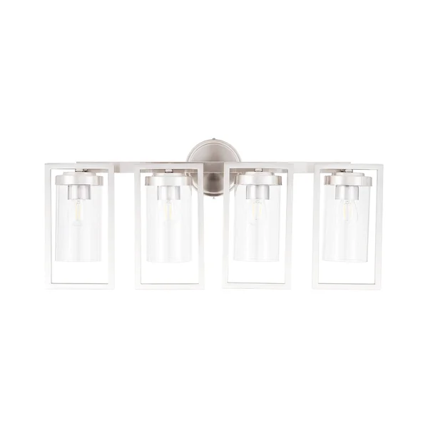 Sunset Lighting F15001-80 Prestige One Light Wall Sconce - in Bright Satin Nickel, Glass, 1 Bulb