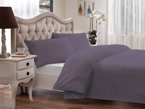 Brielle Percale Modal from Beech Duvet Cover Set - King, Purple
