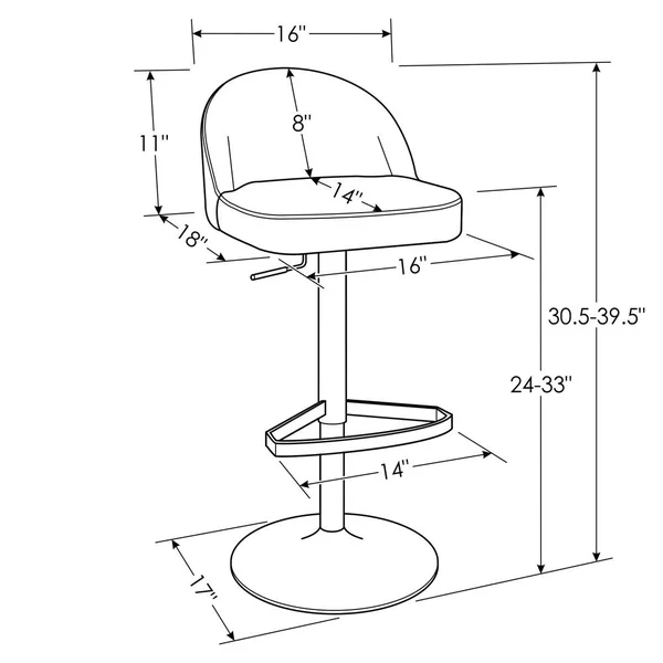 Zuri Furniture White Mimi Adjustable Height Swivel Armless Bar Stool