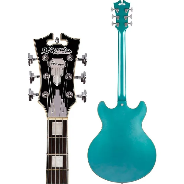 D&Angelico Premier Series DC Boardwalk Semi-Hollow Electric Guitar with Seymour Duncan P90s Ocean Turquoise
