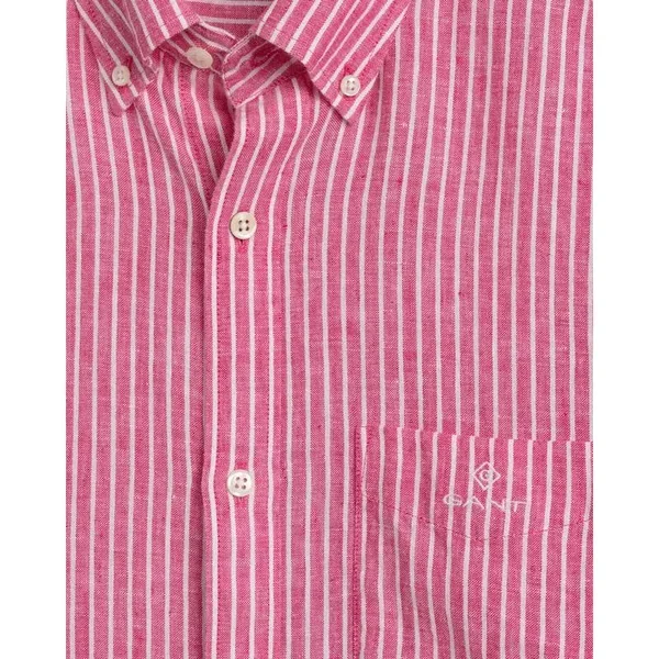 Gant - Linen Shirt - Male - S - Pink - Linen