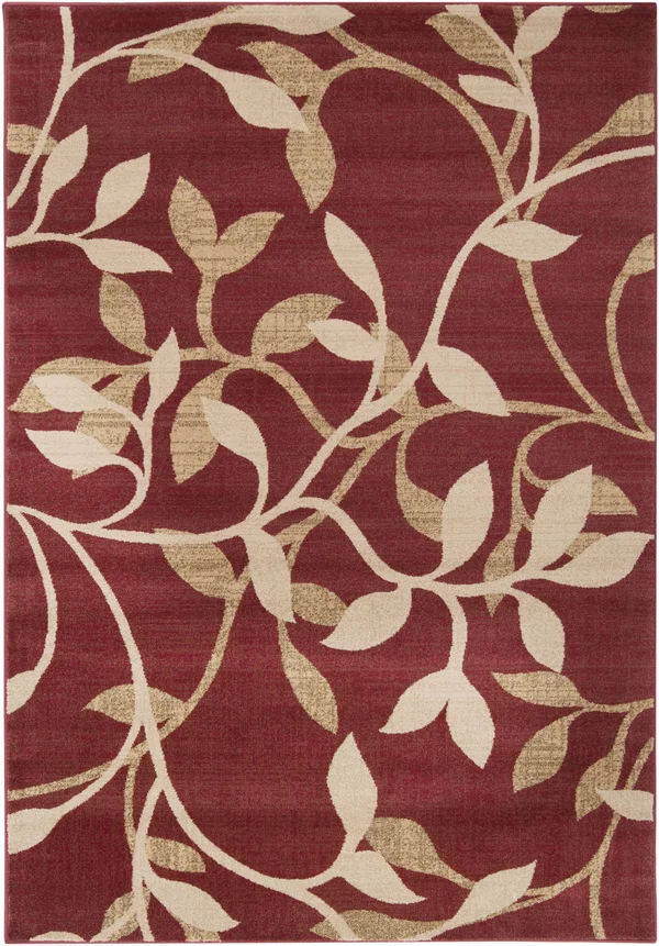 Transitional BHS-0058110 Turkish Poly Burgundy Floral Entryway Rug