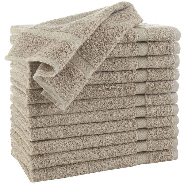 Martex Commercial Hand Towel Set - Khaki - 12 pack