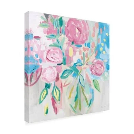 Trademark Art Farida Zaman 'Summer Pink Floral Pastel' Canvas Art