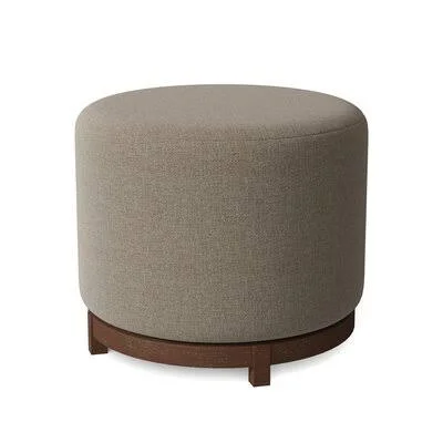 Shannon 22x22 Round Cocktail Ottoman Fairfield Chair Body Fabric: 3156 Linen, Leg Color: Walnut