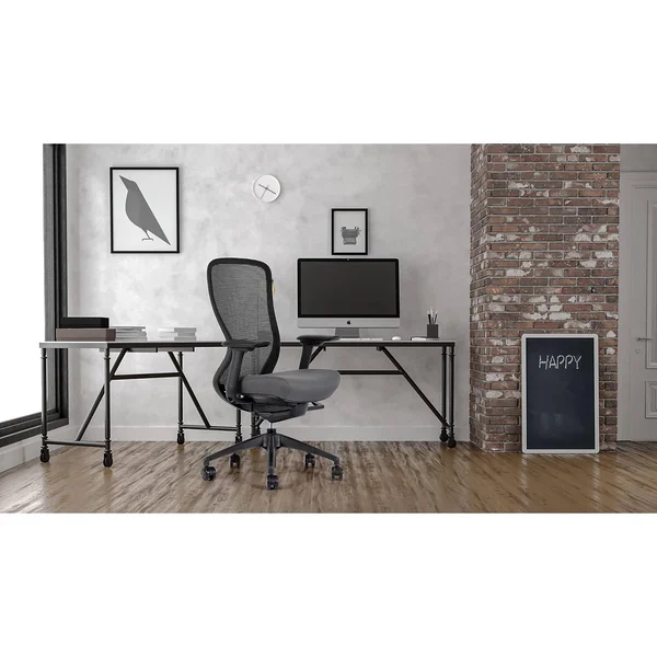 Union & Scale Workplace2.0 Ayalon Mesh Back Fabric Task Chair Black/Gray UN-AYALON-GREY
