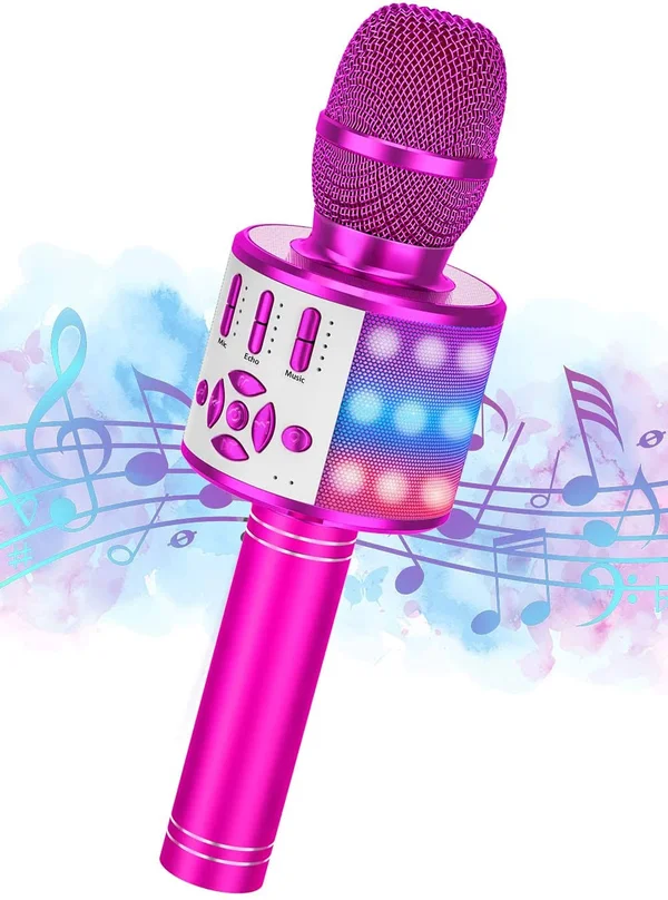 Karaoke Wireless Microphone - Ankuka Karaoke Bluetooth Microphone, Portable Speaker Karaoke Machine Home KTV Player for Android/i
