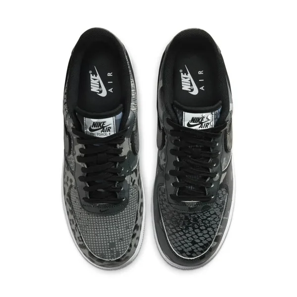 Nike Mens Air Force 1 07 QS - Black-LT Smoke Grey -Size - 6