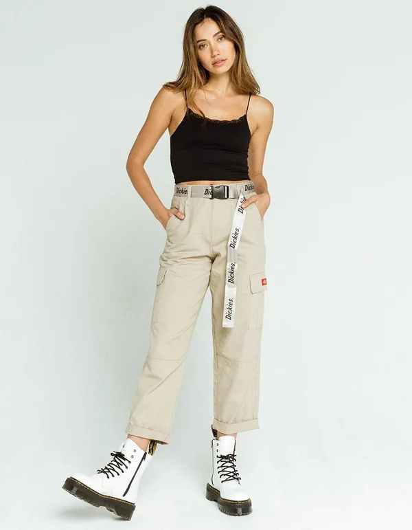 Dickies Belted Utility Khaki Cargo Pants - Khaki - 7