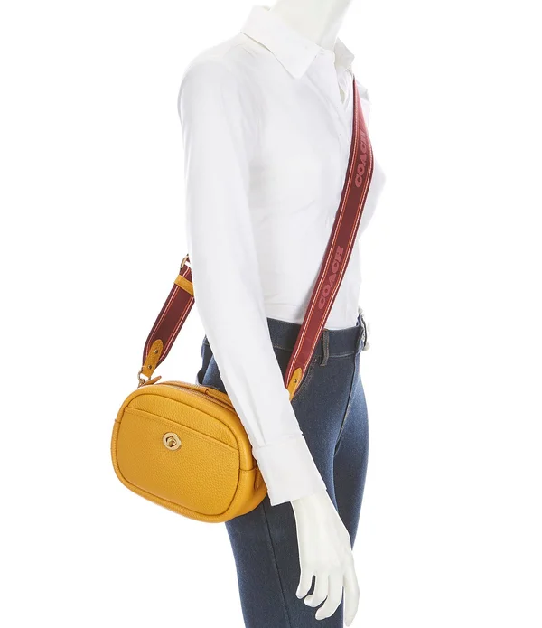 Coach Soft Pebble Leather Camera Crossbody Bag - Buttercup/Brass