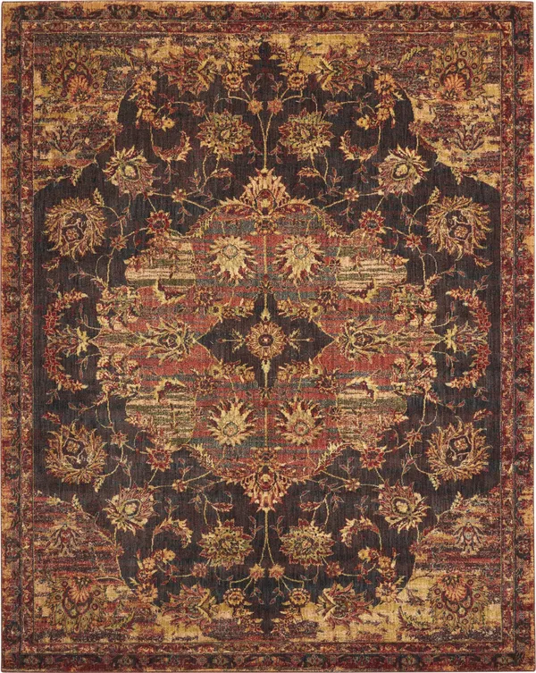 Nourison Jewel JEL01 Ember Red 9& x 12& Area Rug