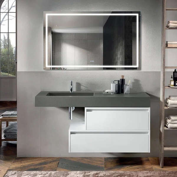 Boyel Living 60 in. W x 36 in. H Frameless Rectangular LED Light Bathroom Vanity Mirror in Clear
