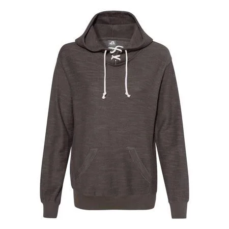 New - MMf - J. America - Womens French Terry Sport Lace Scuba Hooded Pullover - Women's, Size: Medium, Gray