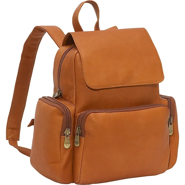 Le Donne Women's Multi Pocket Back Pack Purse - Gray