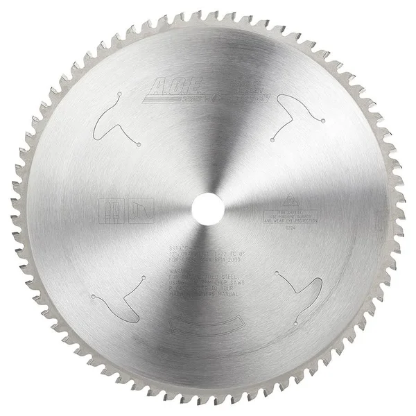 Age Series SST305-72 Carbide Tipped Stainless Steel 12 Dia x 72T x TCG x 0 Deg x 1 inch Bore Circular Saw Blade