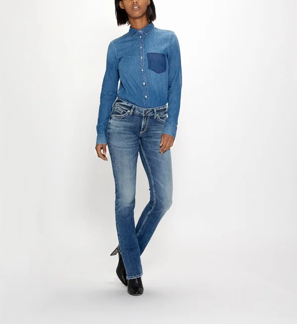 Silver Jeans Co. Women's Suki Mid Rise Slim Bootcut Jeans