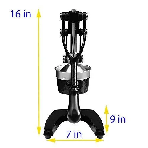 Royal Brands Manual Citrus Juicer Commercial Grade Cast Iron (Stainless Steel) STRAINER and Squeezer for Lemons Oranges Grapefru