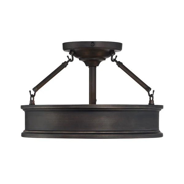 Home Decorators Collection Grafton 3-Light Hallmark Bronze Semi Flush Mount Ceiling Light