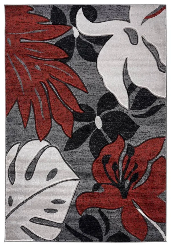 MDA Rugs Madrid 7 x 10 Grey Indoor Floral/Botanical Area Rug - ML-GMSP05710