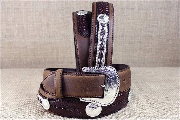Tony Lama The Duke Center Applique Belt