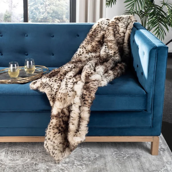 Safavieh Faux Leopardis Throw - Brown/Black