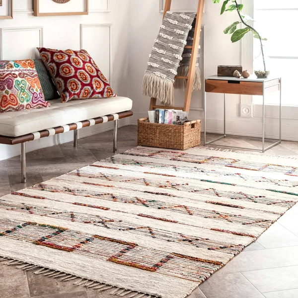 nuLOOM Cormier Flatweave Geometric Area Rug - 5& x 8&, Cream