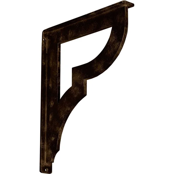 1 1/2x22W x 12x22D x 15x22H Bradford Wrought Iron BRACKET - (Single Center brace), Antiqued Brass