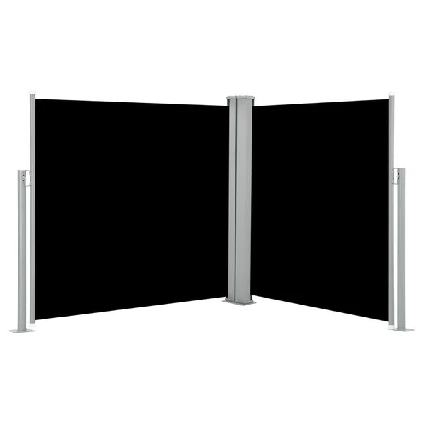 vidaXL Retractable Side Awning Black 39.4x22x236.2x22