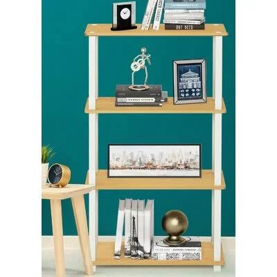 Johnston 43.7x22 H x 23.6x22 W Etagere Bookcase Rebrilliant Color: Beech/White Square Tubes