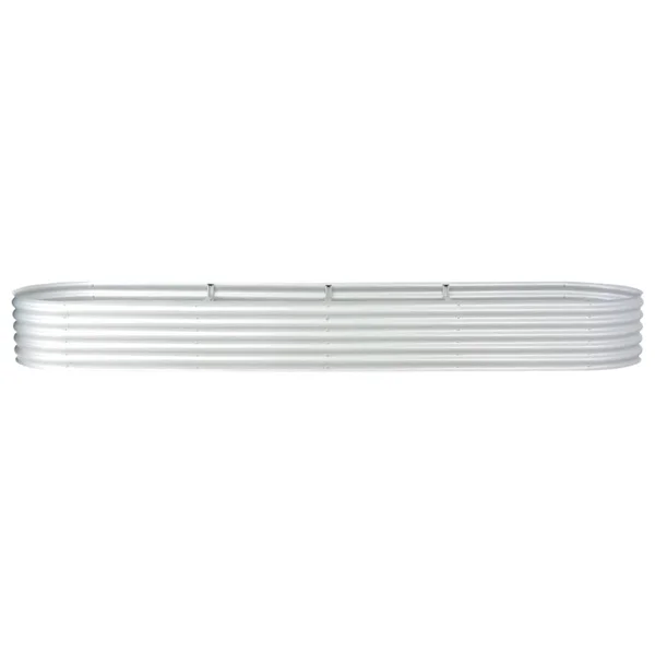 vidaXL Garden Raised Bed 157.5x22x31.5x22x17.3x22 Galvanised Steel Silver