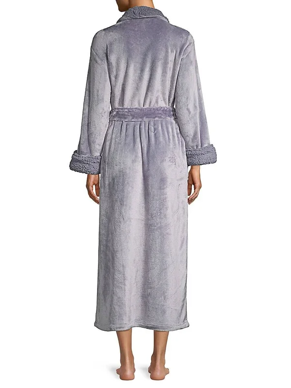 Natori Plush Long Robe, Ecru, Women's, Medium