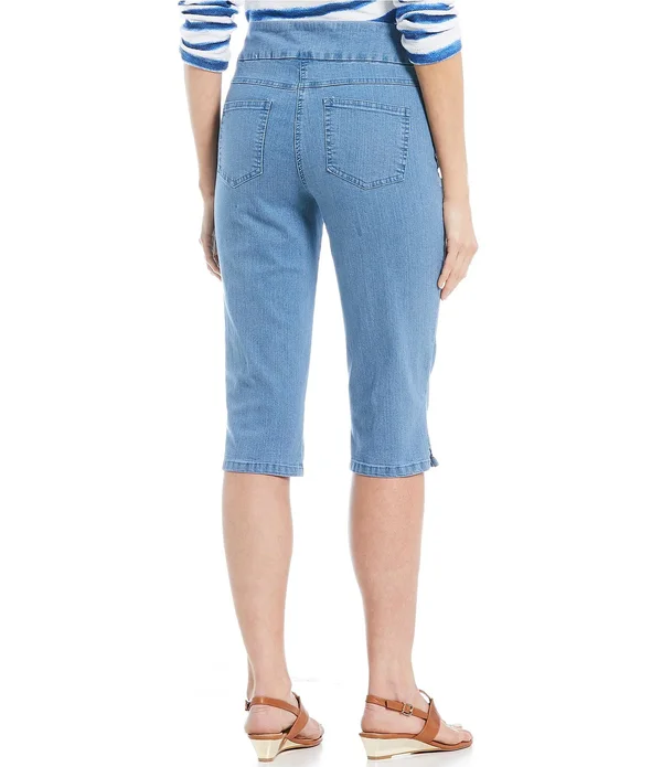 Ruby Rd. Pull-On Extra Stretch Denim Clamdigger Capri Pant - 16