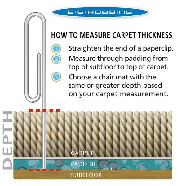 ES Robbins Chair Mat for Carpet - Low Pile - 46x22 x 60x22 with Lip, Clear