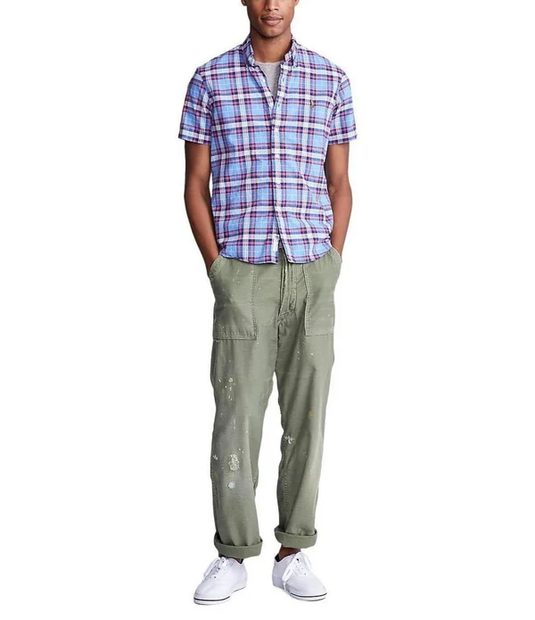 Polo Ralph Lauren Men's Classic Fit Oxford Shirt - Blue/Red Multi - S