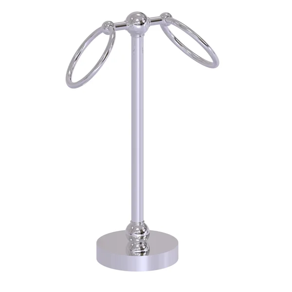 Allied Brass GL-53 Vanity Top 2 Ring Guest Towel Holder Polished Chrome