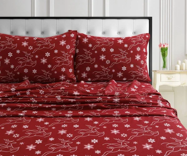 Tribeca Living Comfy Stripe 170-GSM Cotton Flannel Printed Extra Deep Pocket Sheet Set - Size: Twin