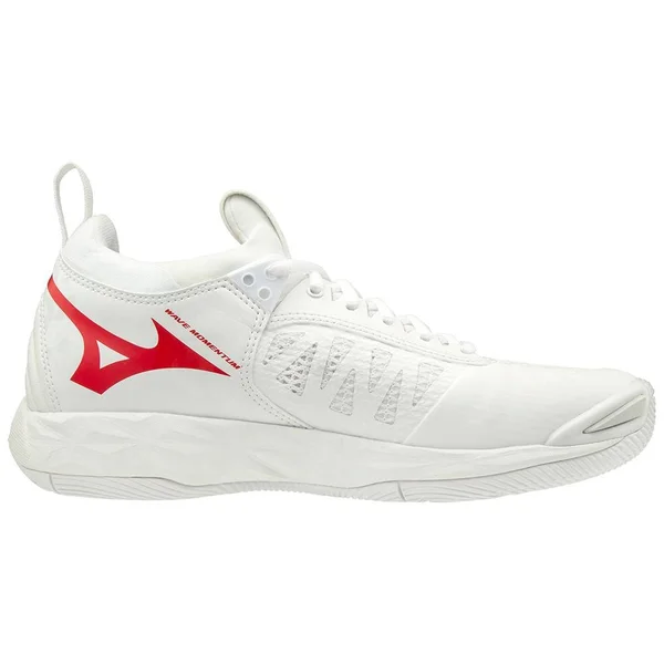 Mizuno - Wave Momentum Women's Volleyball Shoe, white-red, Size 13