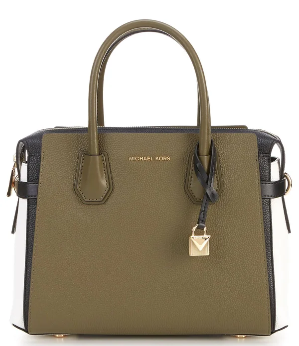 Michael Michael Kors Olive/Multi Mercer Belted Medium Satchel