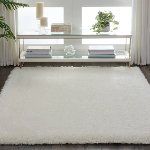 Nourison Ultra Plush Shag Area RUG: 9' x 12' Ivory