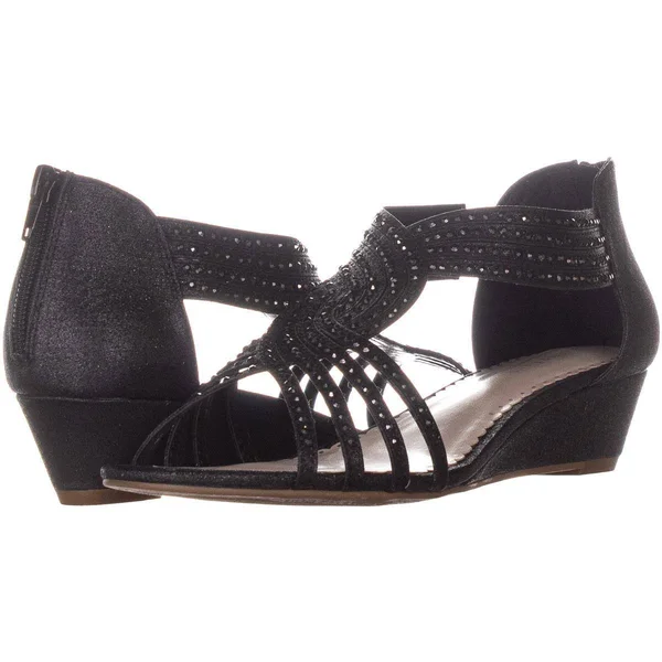 Charter Club Womens Gini Open Toe Casual Strappy Sandals, Black
