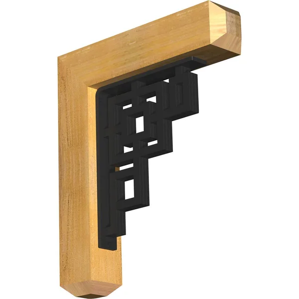 Ekena Millwork 4x22W x 20x22D x 23x22H Eris Craftsman Ironcrest Rough Sawn BRACKET, Western Red Cedar (2x22W x 12x22D x 15x22H I