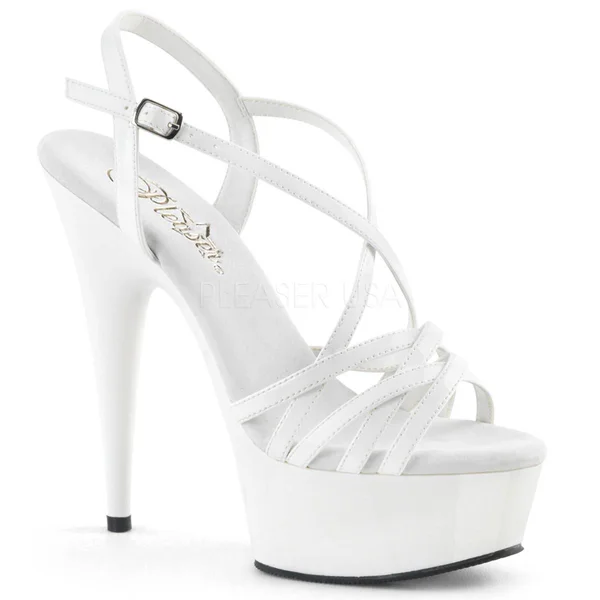 Pleaser DELIGHT-613, 6x22 Criss-Cross Strap Sandal - Red 13