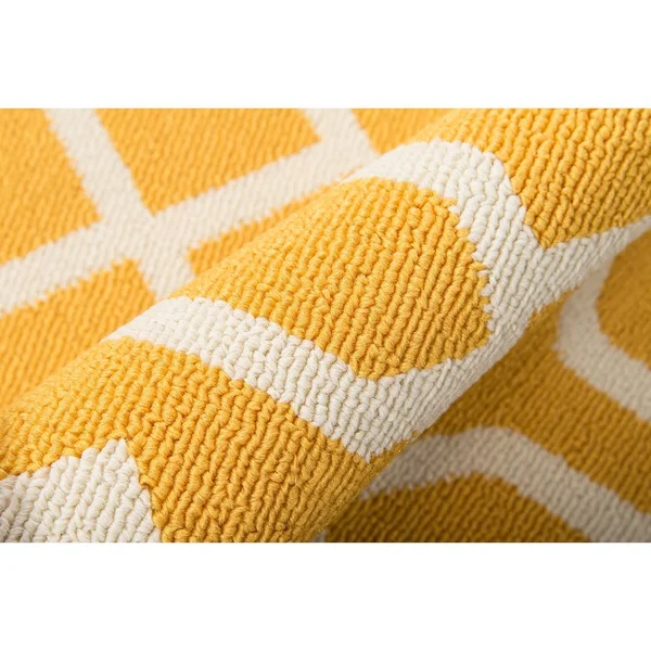 Misquamicut Blue Indoor/ Outdoor Area Rug by Havenside Home - 6&7x22 x 9&6x22 - Orange