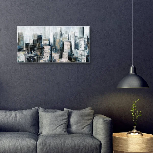 Masterpiece Art Gallery City Center Skyline by Studio Arts Canvas Art Print, Size: 27 inch x 54 inch